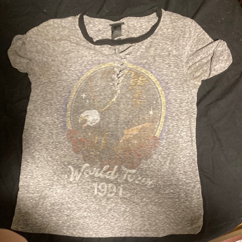 Grey world tour t shirt with eagle